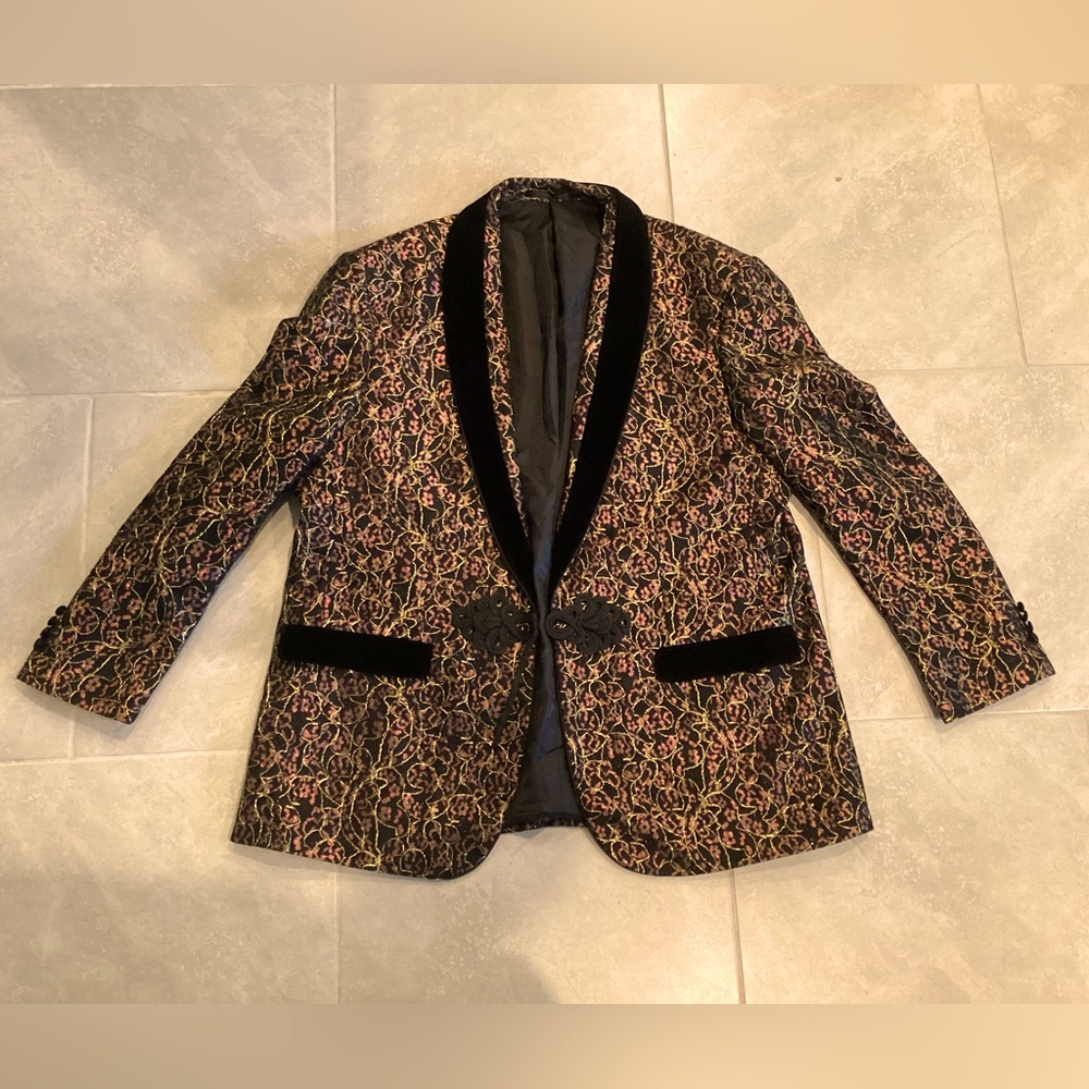 Insomnia Gold Print Blazer